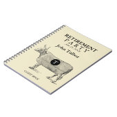 ヴィンテージカウブランケットリタイアゲストブックモノグラム ノートブック (左側)