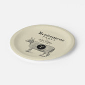 ヴィンテージカウブランケットリタイアメントPプレートモノグラム ペーパープレート (アングル)