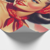 ヴィンテージカウボーイとピンアップ ラッピングペーパー (角)