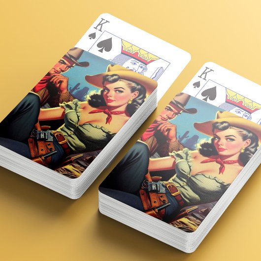 ヴィンテージカウボーイと女性のカーボーイ トランプ