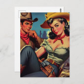 ヴィンテージカウボーイと女性のカーボーイ ポストカード (正面/裏面)