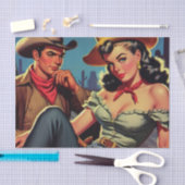 ヴィンテージカウボーイと女性のカーボーイ 薄葉紙 (クラフト)