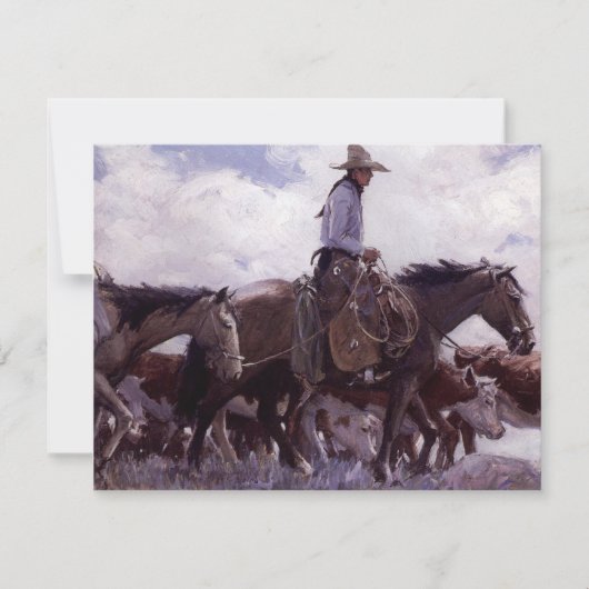 ヴィンテージカウボーイと牛の群れby Koerner (正面)