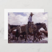 ヴィンテージカウボーイと牛の群れby Koerner (正面/裏面)