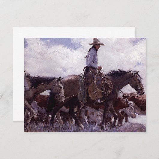 ヴィンテージカウボーイと牛の群れby Koerner (正面/裏面)