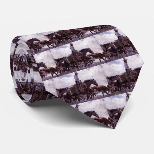 ヴィンテージカウボーイと牛の群れby Koerner ネクタイ (ロール)