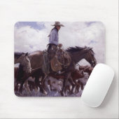 ヴィンテージカウボーイと牛の群れby Koerner マウスパッド (マウス)