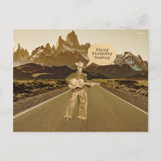 ヴィンテージカウボーイの誕生日 ポストカード (正面)