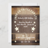 ヴィンテージカウボーイをテーマにした30歳の誕生日 招待状 (正面)