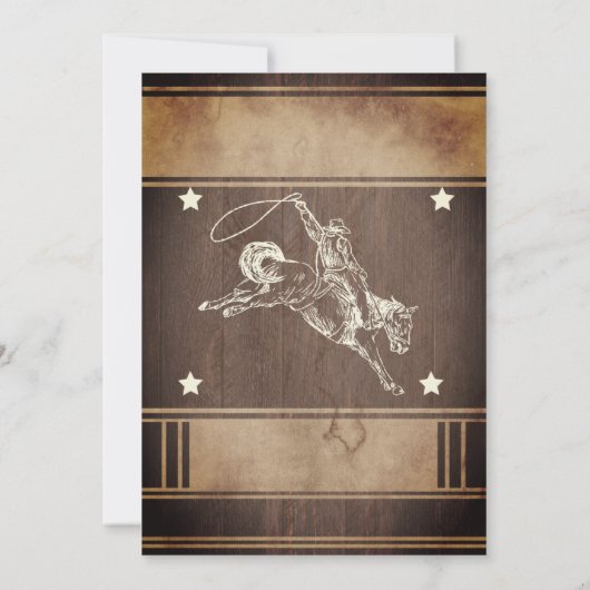 ヴィンテージカウボーイをテーマにした30歳の誕生日 招待状 (裏面)