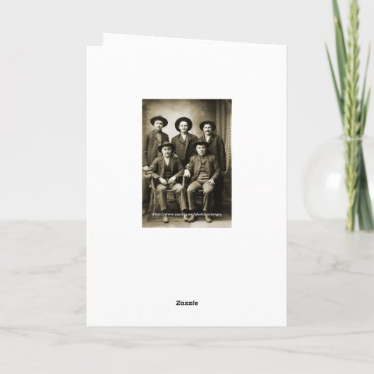 ヴィンテージカウボーイアンティークメンズウエストフォトおもしろい カード (裏面)