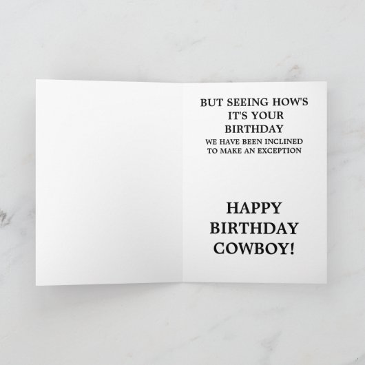 ヴィンテージカウボーイアンティークメンズウエストフォトおもしろい カード (内部)