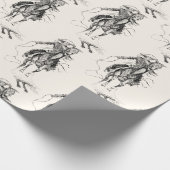 ヴィンテージカウボーイアンドホースイラストレーション ラッピングペーパー (角)