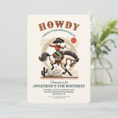 ヴィンテージカウボーイウェスタン誕生日 招待状 (スタンド正面)