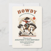 ヴィンテージカウボーイウェスタン誕生日 招待状 (正面)