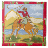 ヴィンテージカウボーイウエスタンロデオワイルドウェスト タイル (正面)