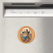 ヴィンテージカウボーイキャットデザイン マグネット (インサイチュ (食洗機))