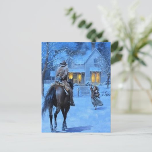 ヴィンテージカウボーイクリスマス シーズンポストカード (スタンド正面)