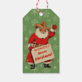 ヴィンテージカウボーイサンタ ギフトタグ
