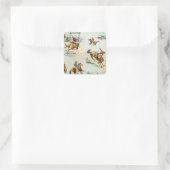 ヴィンテージカウボーイステッカーテンプレート スクエアシール (バッグ)