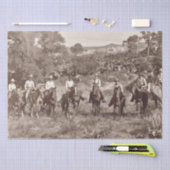 ヴィンテージカウボーイズティッシュペーパーのデコページ 薄葉紙 (クラフト)