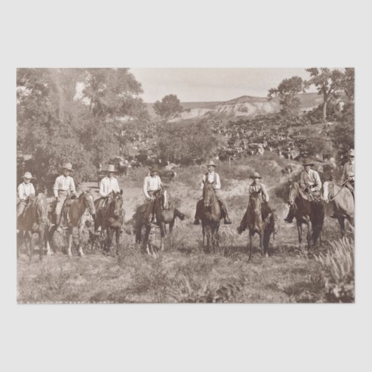 ヴィンテージカウボーイズティッシュペーパーのデコページ 薄葉紙 (正面)