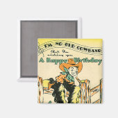 ヴィンテージカウボーイズハッピーバースデーオールド・コーランド！音楽 マグネット (正面/裏面)