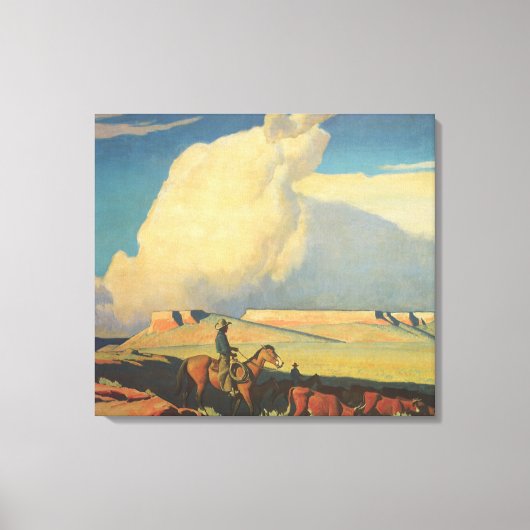 ヴィンテージカウボーイズ、オープンレンジby Maynard Dixon キャンバスプリント (正面)