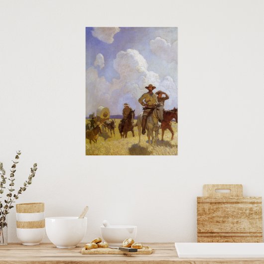 ヴィンテージカウボーイズ、ザ・パークマン衣装by NC Wyeth ポスター (キッチン)