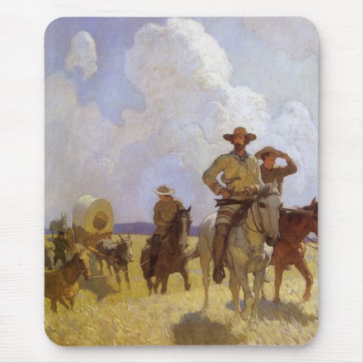 ヴィンテージカウボーイズ、ザ・パークマン衣装by NC Wyeth マウスパッド (正面)