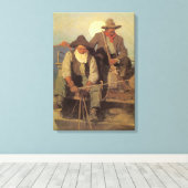ヴィンテージカウボーイズ、ザ・ペイステージby NC Wyeth キャンバスプリント (インサイチュ (ウッドフロア))