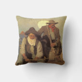 ヴィンテージカウボーイズ、ザ・ペイステージby NC Wyeth クッション (裏面)