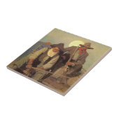 ヴィンテージカウボーイズ、ザ・ペイステージby NC Wyeth タイル (側面)