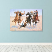 ヴィンテージカウボーイズ、レミントンの仲間を支援 キャンバスプリント (インサイチュ (ウッドフロア))