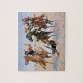 ヴィンテージカウボーイズ、レミントンの仲間を支援 ジグソーパズル (縦)