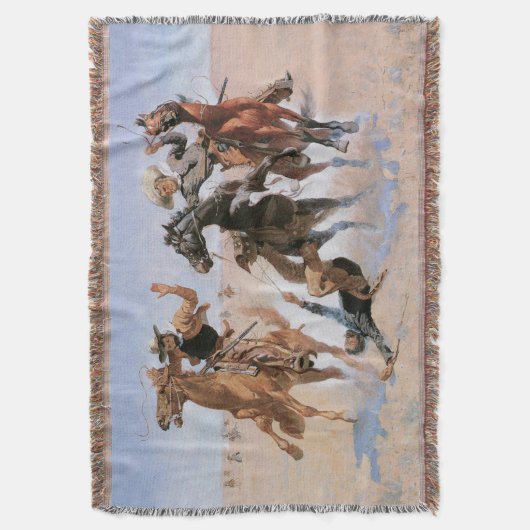 ヴィンテージカウボーイズ、レミントンの仲間を支援 スローブランケット (正面縦)