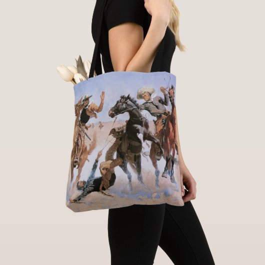 ヴィンテージカウボーイズ、レミントンの仲間を支援 トートバッグ (クローズアップ)