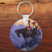 ヴィンテージカウボーイズ、男性と女性の馬、アンダーソン キーホルダー (正面)