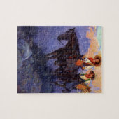 ヴィンテージカウボーイズ、男性と女性の馬、アンダーソン ジグソーパズル (横)