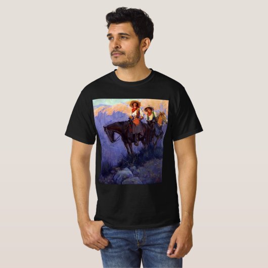 ヴィンテージカウボーイズ、男性と女性の馬、アンダーソン Tシャツ (正面フル)