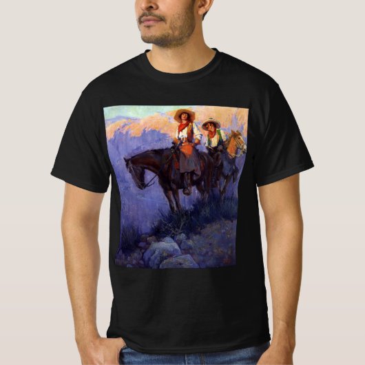 ヴィンテージカウボーイズ、男性と女性の馬、アンダーソン Tシャツ (正面)