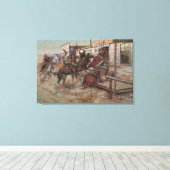 ヴィンテージカウボーイズ、CMラッセルでノックせずに キャンバスプリント (インサイチュ (ウッドフロア))