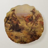 ヴィンテージカウボーイズ、CM Russellで急降下 ラウンドクッション (裏面)