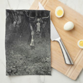 ヴィンテージカウボーイズ、Frederic Remingtonによるスタンピード キッチンタオル (四つ折り)