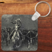 ヴィンテージカウボーイズ、Frederic Remingtonによるスタンピード キーホルダー (裏面)