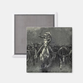 ヴィンテージカウボーイズ、Frederic Remingtonによるスタンピード マグネット (正面/裏面)