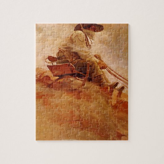 ヴィンテージカウボーイズ、NCワイエスによるオーワゴン ジグソーパズル (縦)