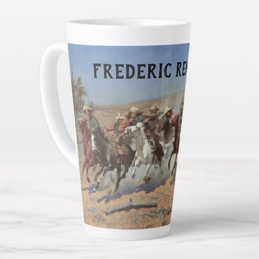 ヴィンテージカウボーイズ、Remingtonによる木材のためのダッシュ カフェラテマグ (左アングル)