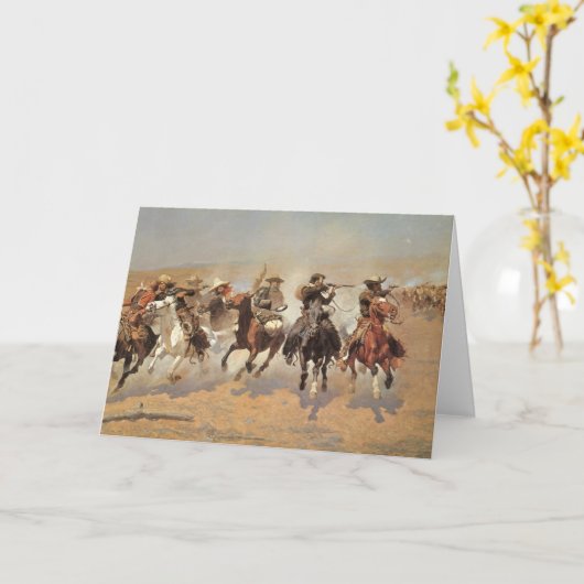 ヴィンテージカウボーイズ、Remingtonによる木材のためのダッシュ カード (黄色い花)