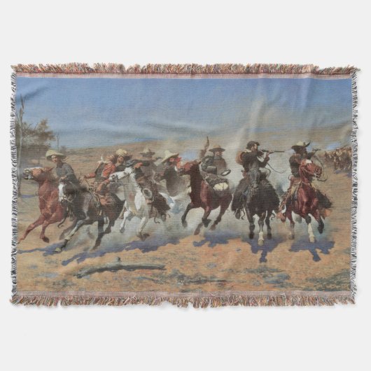 ヴィンテージカウボーイズ、Remingtonによる木材のためのダッシュ スローブランケット (正面)